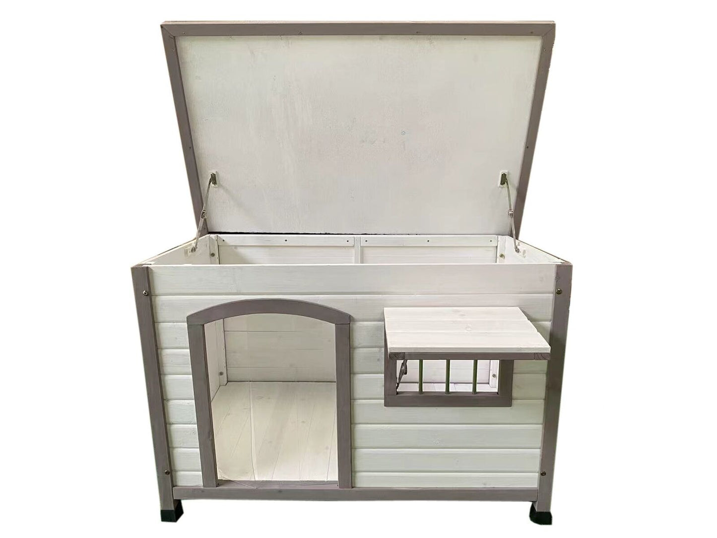 YES4PETS L White Pet Dog Wooden Kennel House Window Puppy Cabin Timber