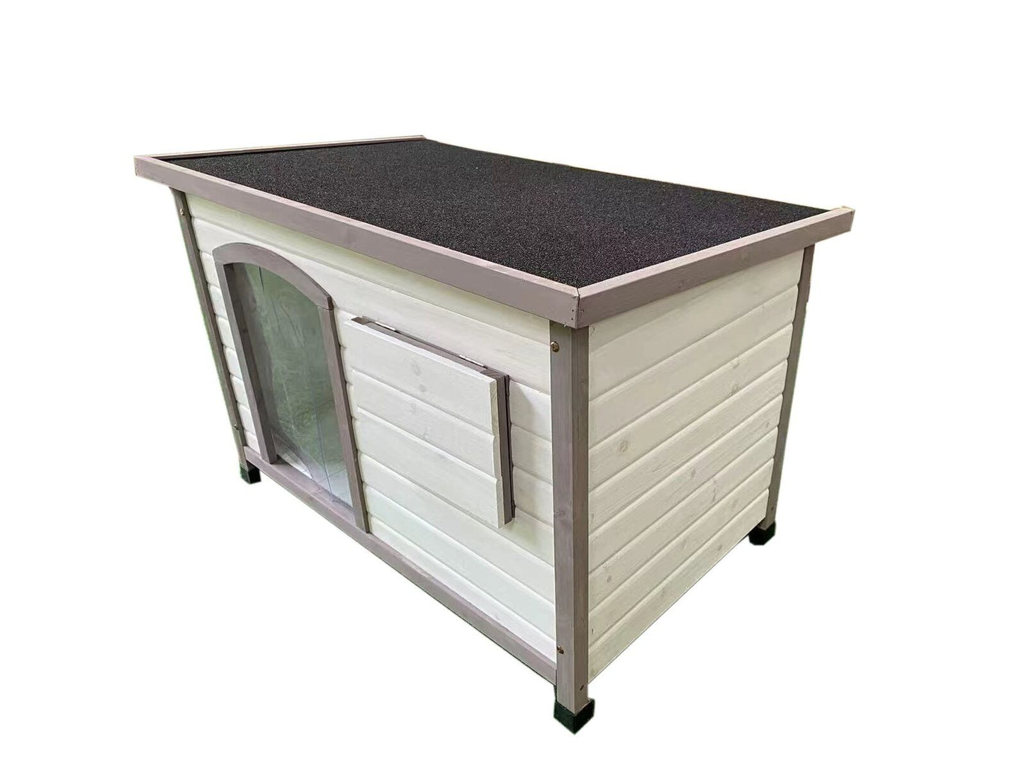 YES4PETS L White Pet Dog Wooden Kennel House Window Puppy Cabin Timber