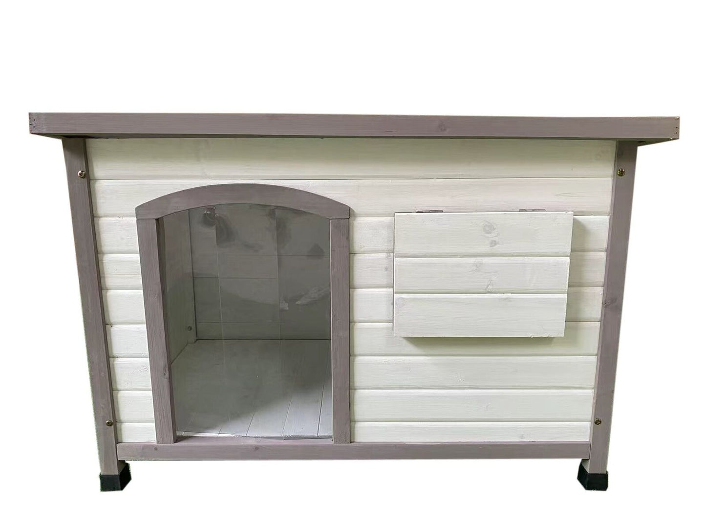 YES4PETS L White Pet Dog Wooden Kennel House Window Puppy Cabin Timber