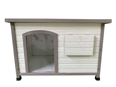 YES4PETS L White Pet Dog Wooden Kennel House Window Puppy Cabin Timber