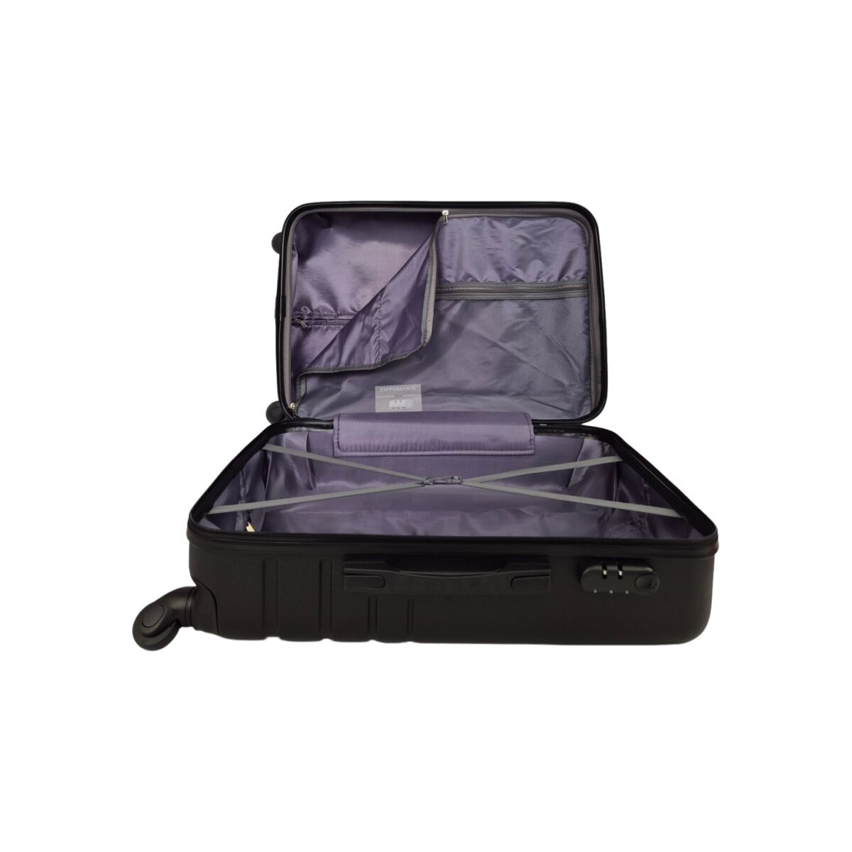 Medium Black ABS Luggage Suitcase 3 Code Lock Travel Carry  Bag Trolley