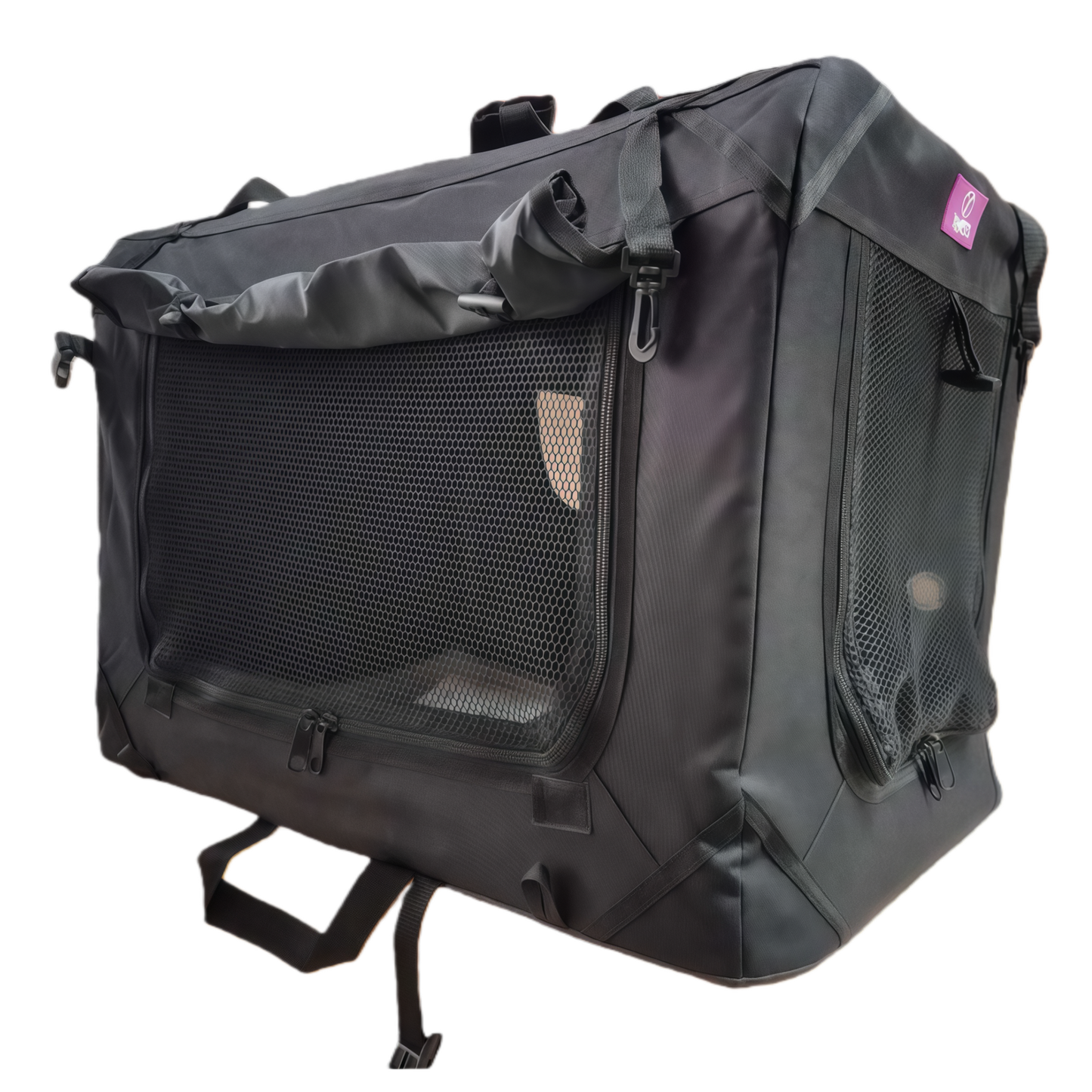 YES4PETS Medium Foldable Soft Dog Cat Puppy Rabbit Crate Bag With Curtain Black