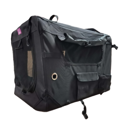 YES4PETS Medium Foldable Soft Dog Cat Puppy Rabbit Crate Bag With Curtain Black