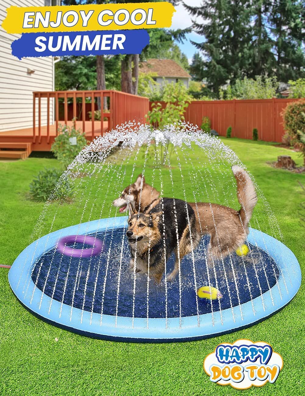 YES4PETS 100cm Pet Sprinkler Water Splash Pad Dog/Cat Cooling Pond/Outdoor Toy