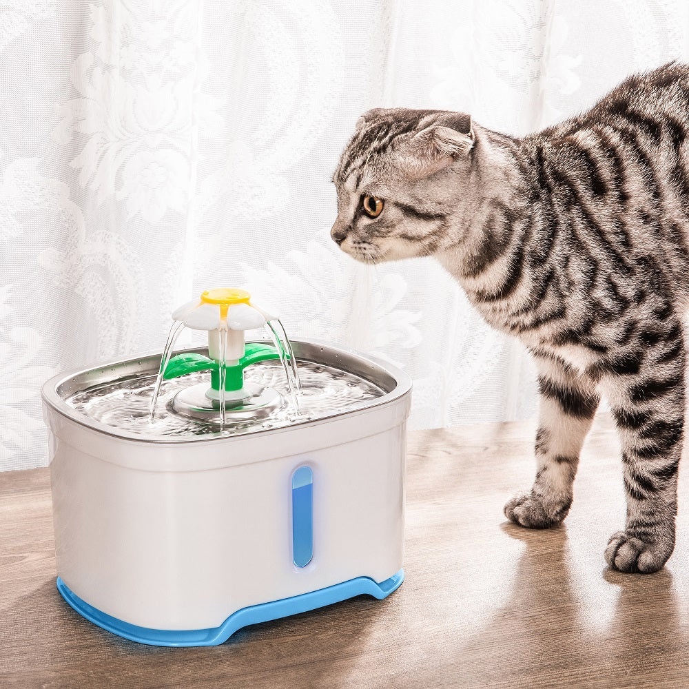 YES4PETS 2.5L Automatic Electric Pet Water Fountain Dog Cat Water Feeder Bowl Dispenser 17x Filters