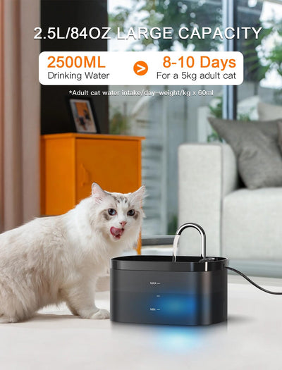 YES4PETS 2.5L Automatic Electric Pet Water Fountain Dog Cat Feeder Bowl Dispenser