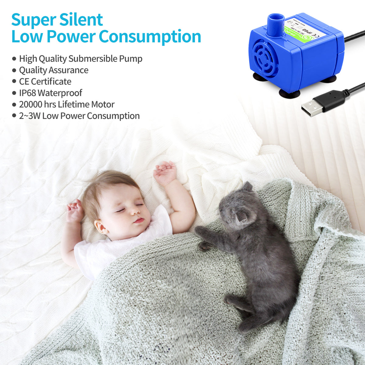 YES4PETS Grey Ceramic Electric Pet Water Fountain Dog Cat Water Feeder Bowl Dispenser 17X Filters