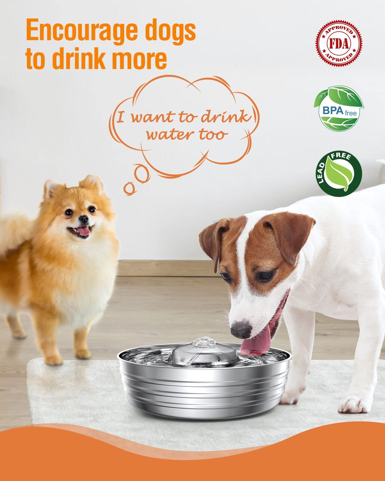 YES4PETS 3.78L Automatic Electric Pet Water Fountain Dog Cat Stainless Steel Feeder Bowl Dispenser