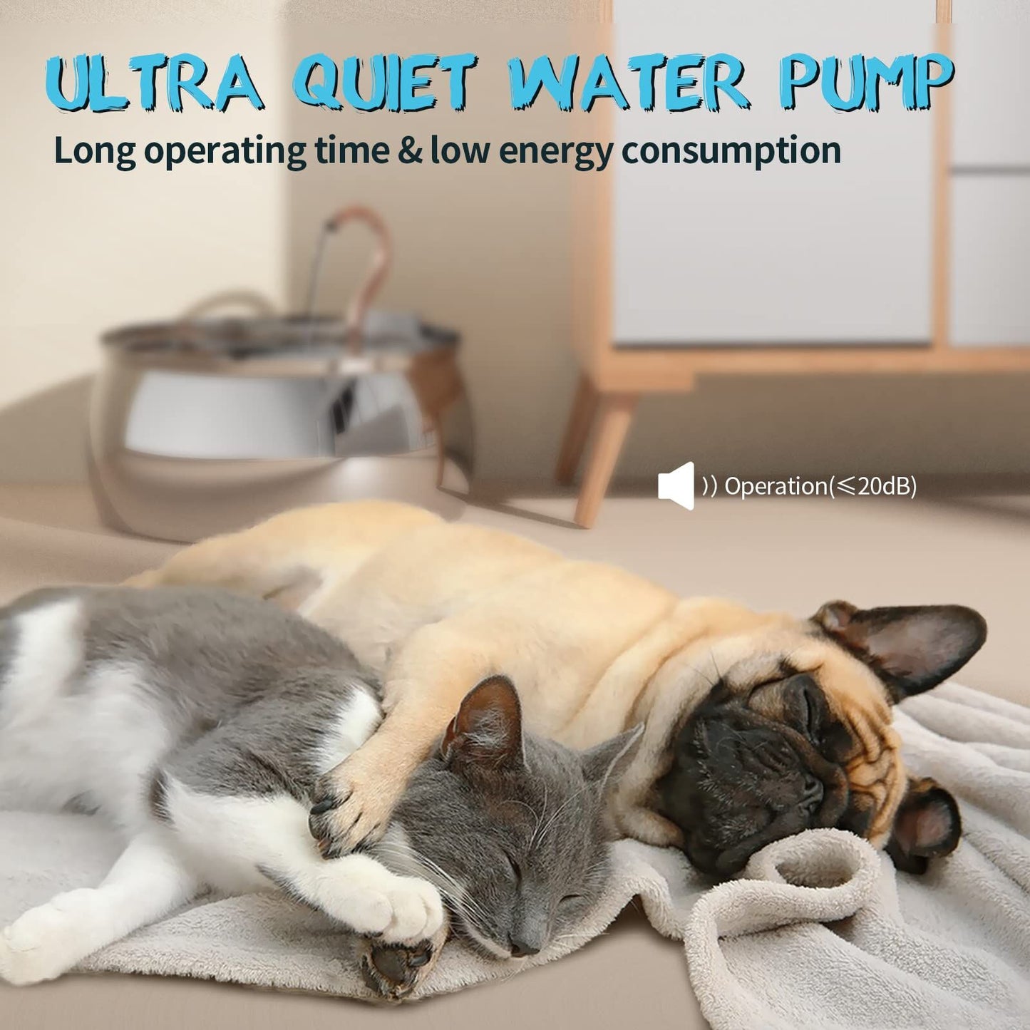 YES4PETS 4L Automatic Electric Pet Water Fountain Dispenser Dog Cat Stainless Steel with 17x Filters