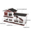 YES4PETS Double Storey XL Rabbit Hutch Guinea Pig Cat Cage Ferret Cage 160x71x99cm