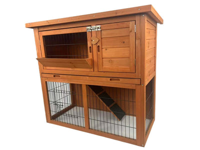 YES4PETS Double Storey Rabbit Hutch Guinea Pig Cage , Ferret cage W Pull Out Tray