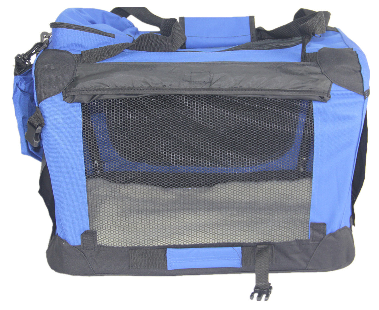 YES4PETS XXXL Foldable Soft Dog Puppy Cat Crate Travel Cage With Curtain-Blue