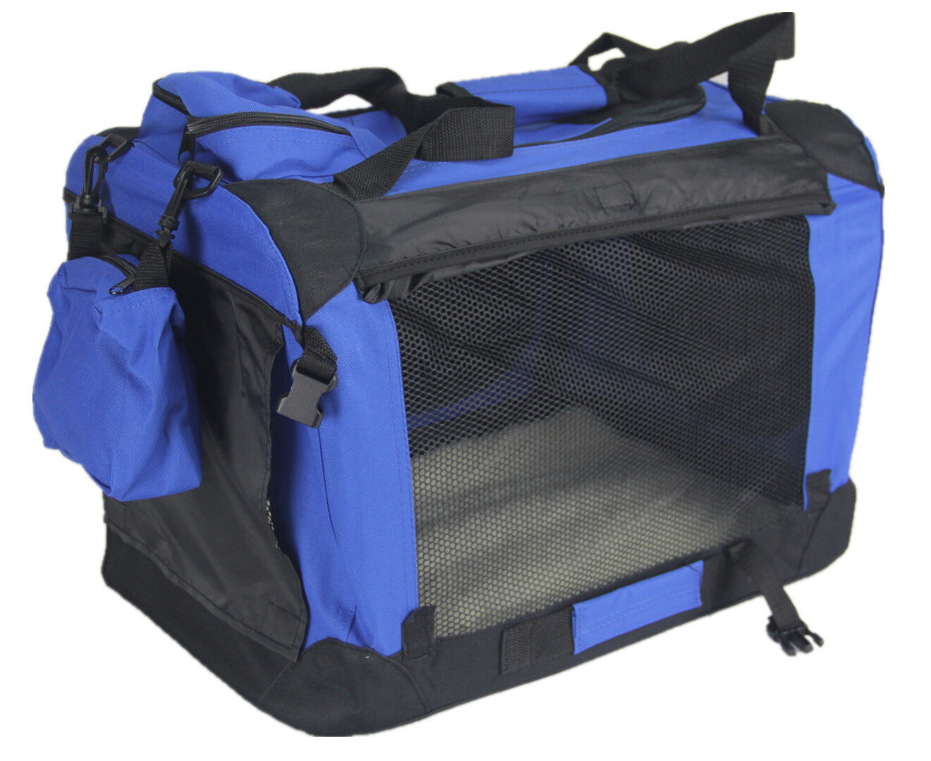 YES4PETS XXXL Foldable Soft Dog Puppy Cat Crate Travel Cage With Curtain-Blue