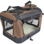 YES4PETS XXL Foldable Soft Dog Cat Puppy Carrier Crate With Curtain-Brown