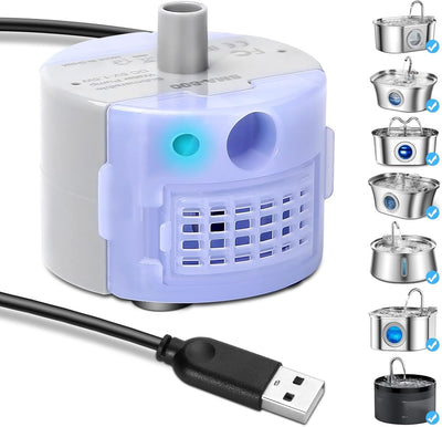 YES4PETS Cat Water Fountain Pump DR-DC Replacement Pump for Pet Water Fountain