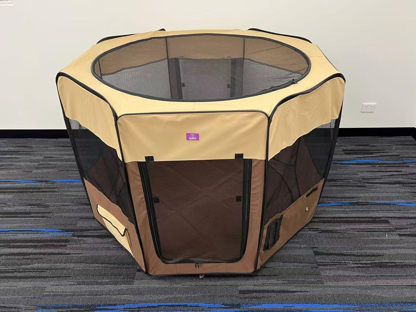 YES4PETS 75 cm Foldable Large Brown Dog Puppy Soft Cat Playpen Enclosure