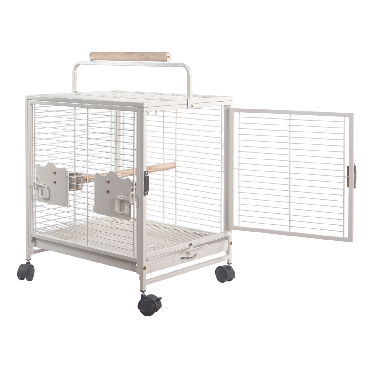 YES4PETS Small Bird Transport Budgie Cage Parrot Aviary Carrier With Wheel