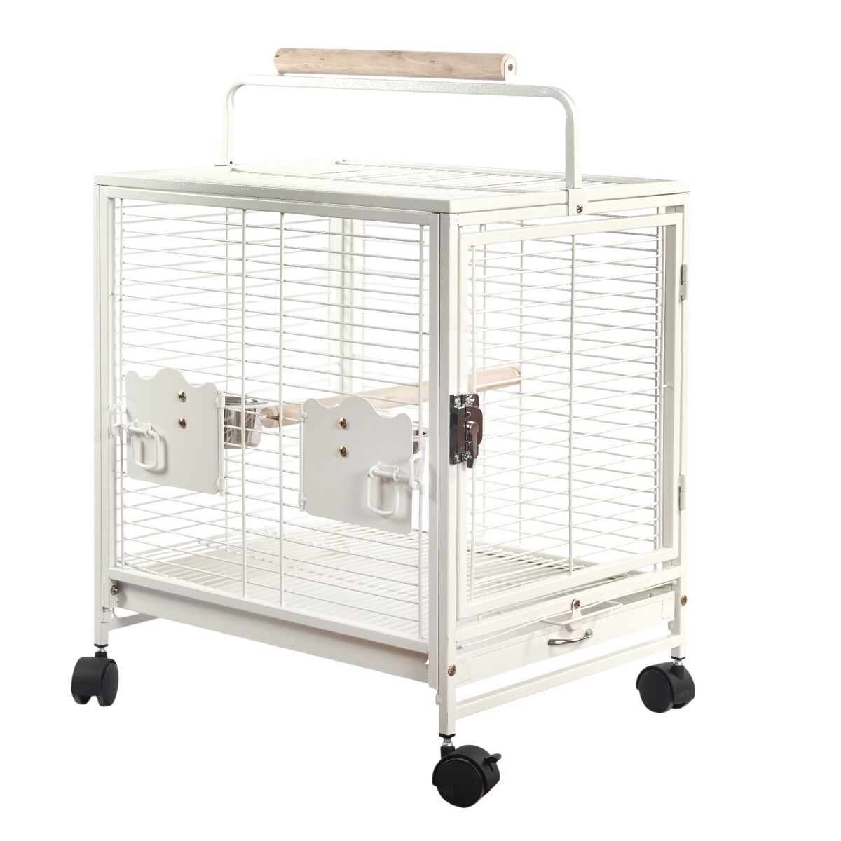 YES4PETS Small Bird Transport Budgie Cage Parrot Aviary Carrier With Wheel