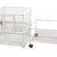 YES4PETS White Bird Transport Budgie Cage Parrot Aviary Carrier With Stand & Wheels