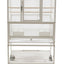 YES4PETS White Bird Transport Budgie Cage Parrot Aviary Carrier With Stand & Wheels
