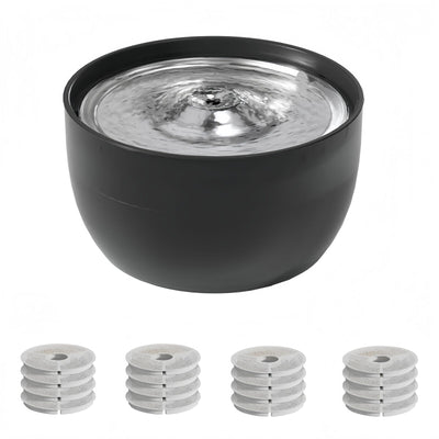 YES4PETS 3L Automatic Electric Pet Water Fountain Dog Cat Black with 17x Filters