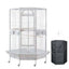 YES4PETS White 161 cm XL Corner Bird Cage Pet Parrot Aviary Perch Castor Wheel Stand With Cover