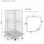 YES4PETS 161 cm XL Corner Bird Cage Pet Parrot Aviary Perch Castor Wheel Stand White