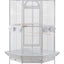 YES4PETS 161 cm XL Corner Bird Cage Pet Parrot Aviary Perch Castor Wheel Stand White